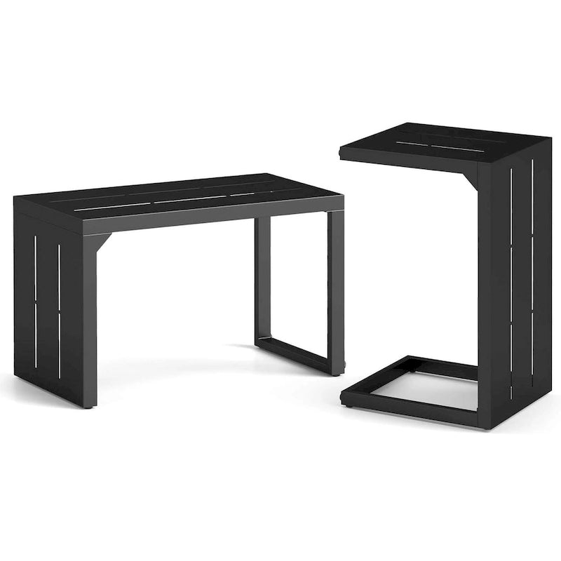 1/2 PCS C-Shaped End Table with Adjustable Foot Pads 2-In-1