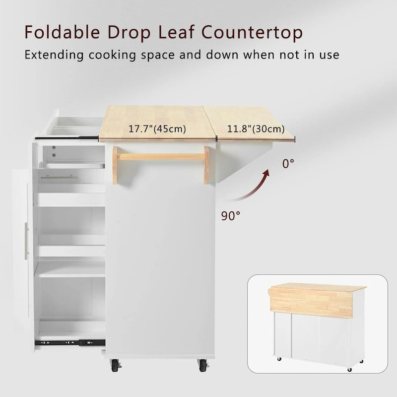 Kitchen Island With Drop Leaf(no include stool)