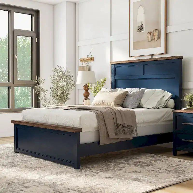  Althea Modern Farmhouse Pinewood Panel Bed
