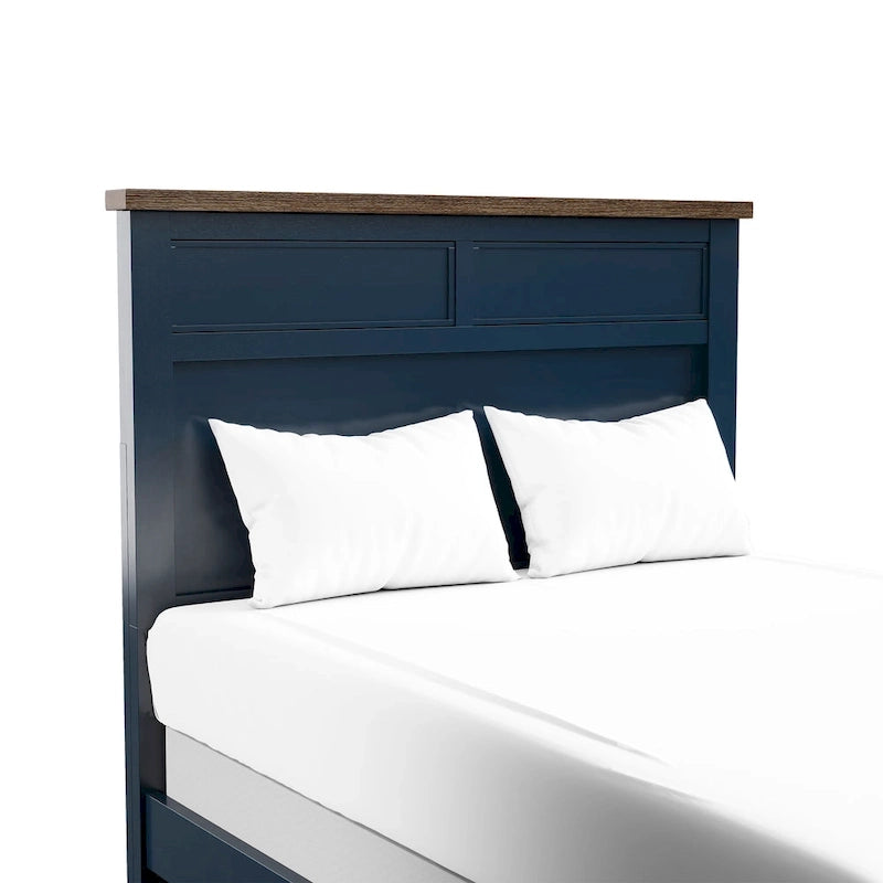 Althea Modern Farmhouse Pinewood Panel Bed