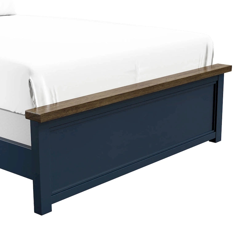 Althea Modern Farmhouse Pinewood Panel Bed