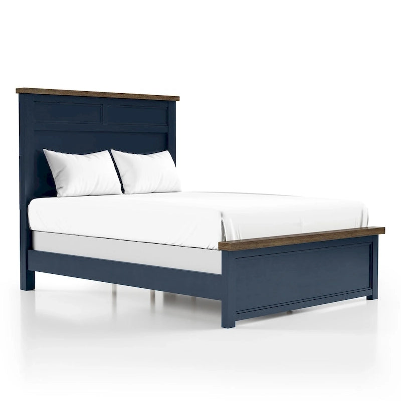 Althea Modern Farmhouse Pinewood Panel Bed
