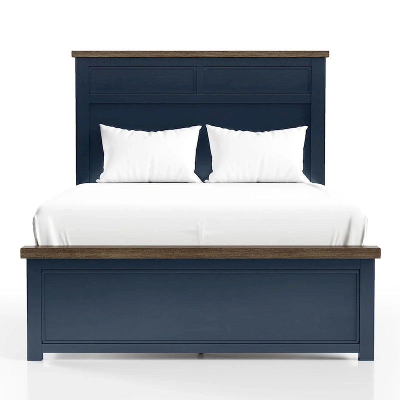 Althea Modern Farmhouse Pinewood Panel Bed