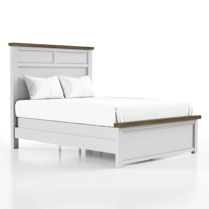 Althea Modern Farmhouse Pinewood Panel Bed