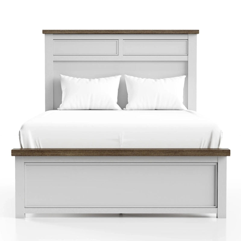 Althea Modern Farmhouse Pinewood Panel Bed