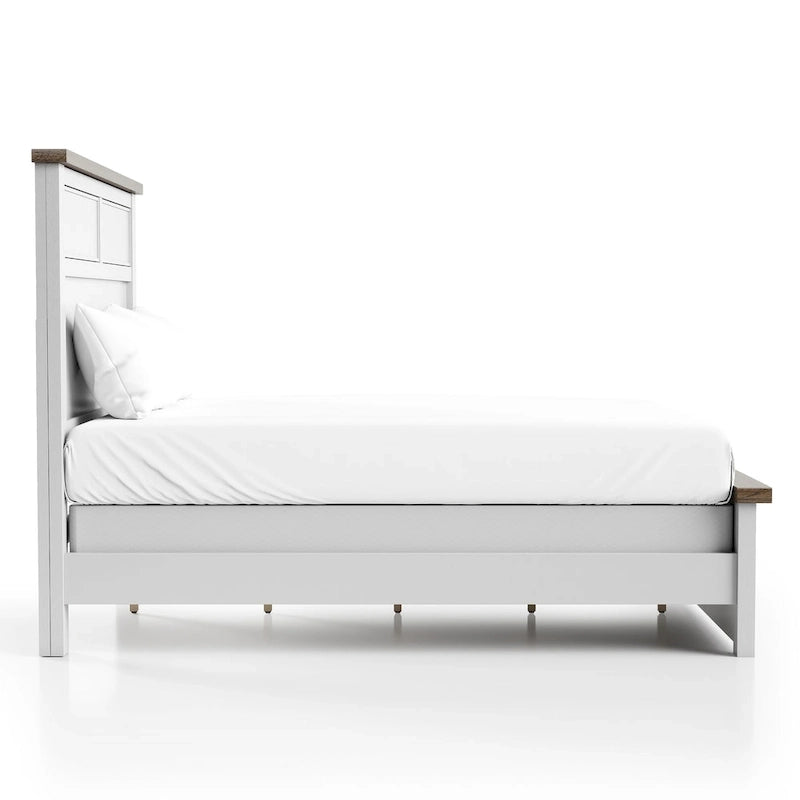 Althea Modern Farmhouse Pinewood Panel Bed