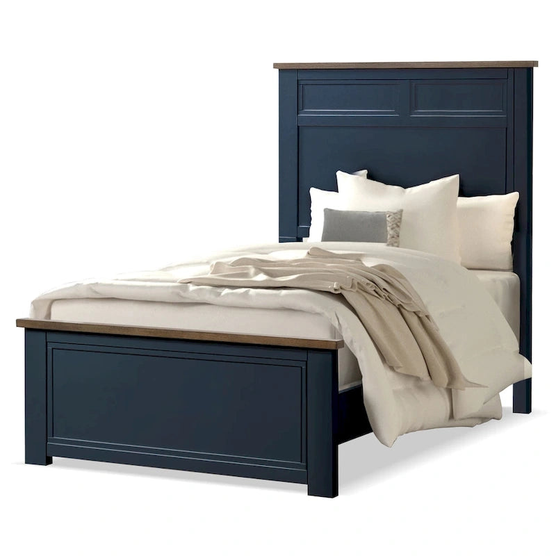 Althea Modern Farmhouse Pinewood Panel Bed