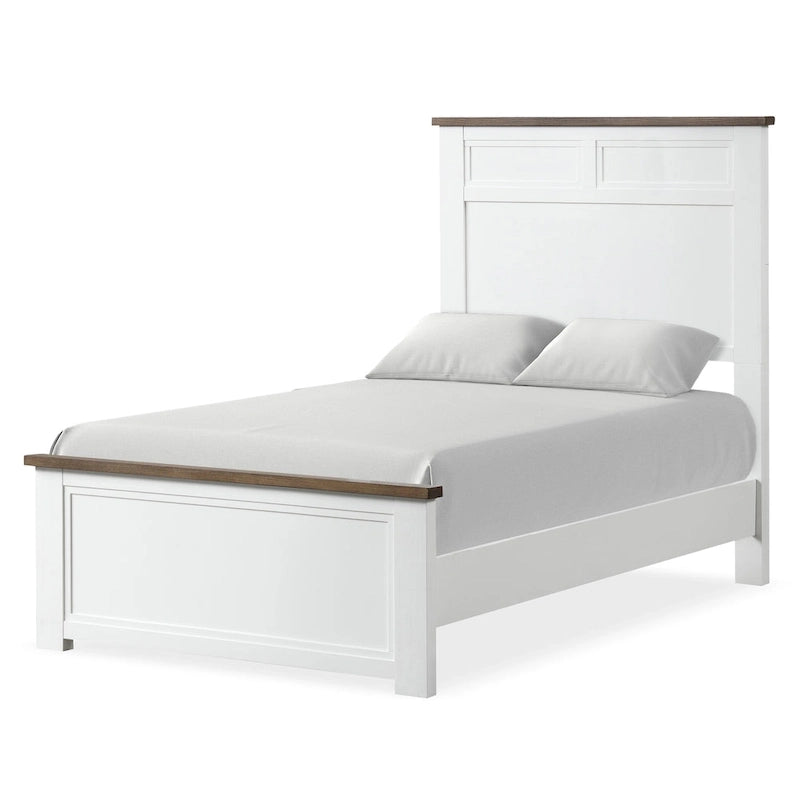 Althea Modern Farmhouse Pinewood Panel Bed