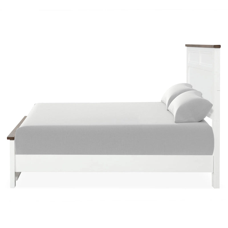 Althea Modern Farmhouse Pinewood Panel Bed