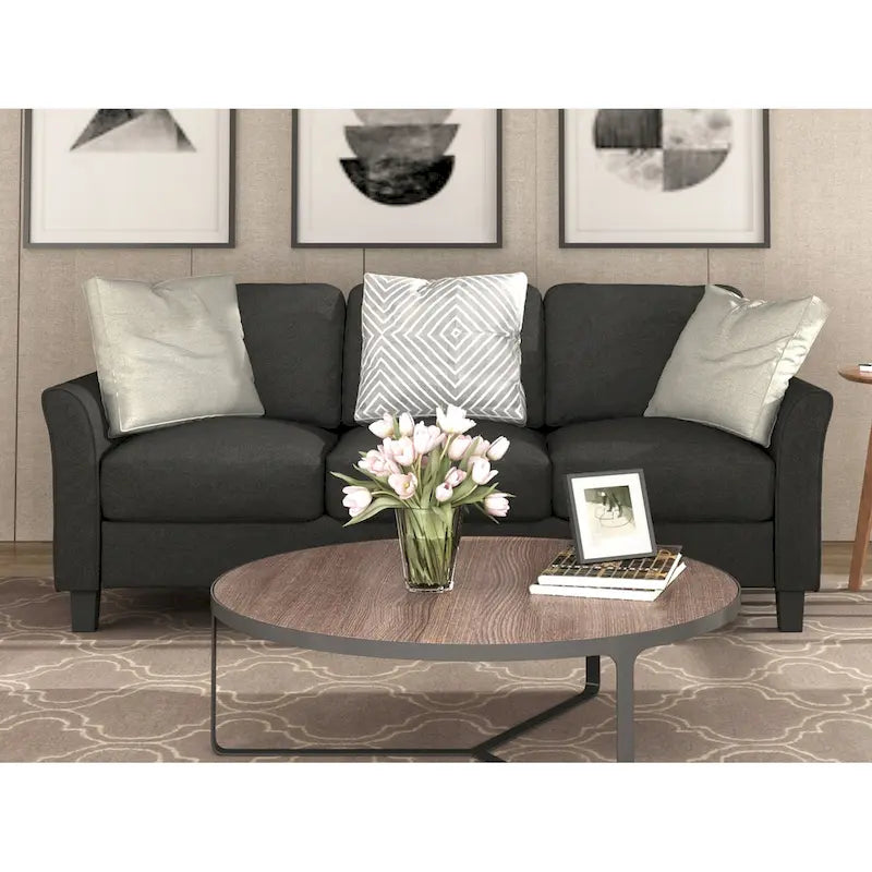 Linen Fabric 3-Seater Sofa