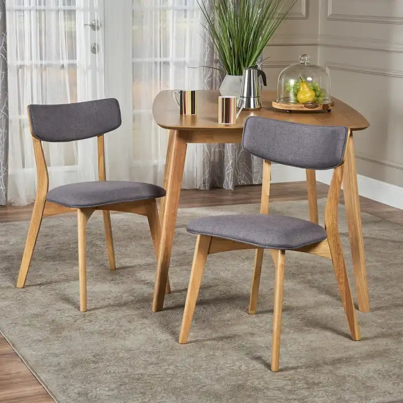 Abrielle Mid-Century Modern Fabric Dining Chair - N/A