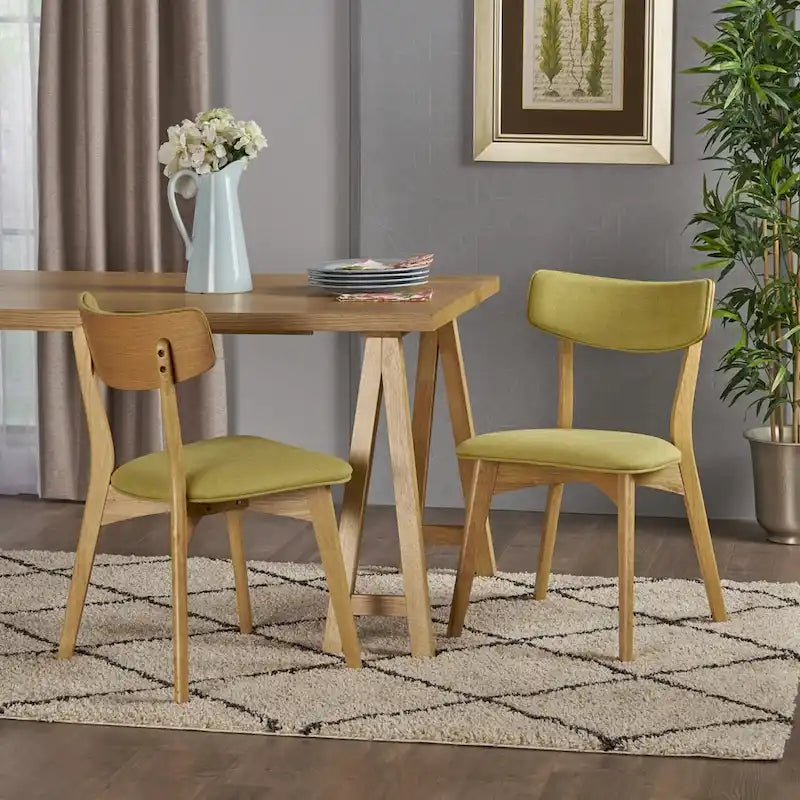 Abrielle Mid-Century Modern Fabric Dining Chair - N/A