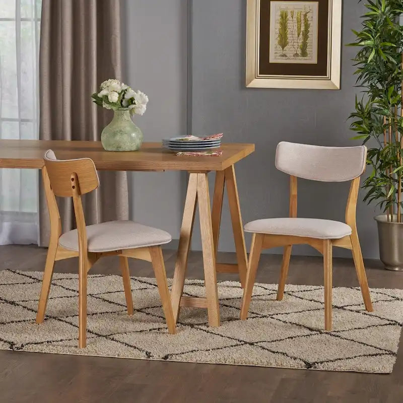 Abrielle Mid-Century Modern Fabric Dining Chair - N/A