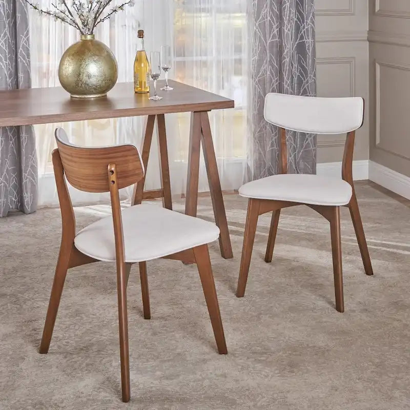 Abrielle Mid-Century Modern Fabric Dining Chair - N/A