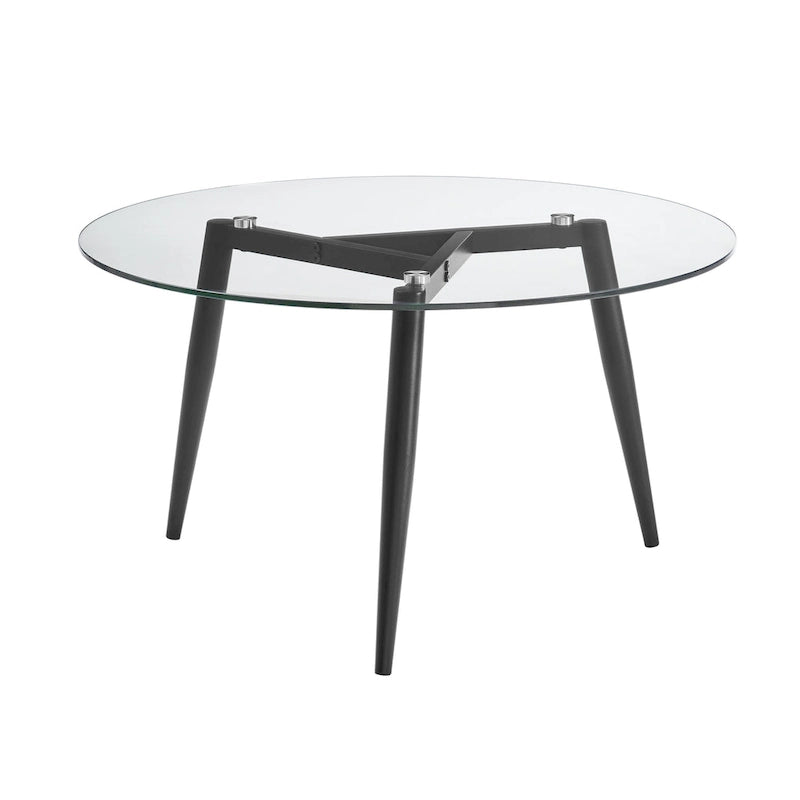Van Beuren Coffee Table with Taper Legs and Glass Tabletop