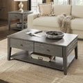 Coober Antique Grey Finish Grey Fiber Cement Table with Shelf by 