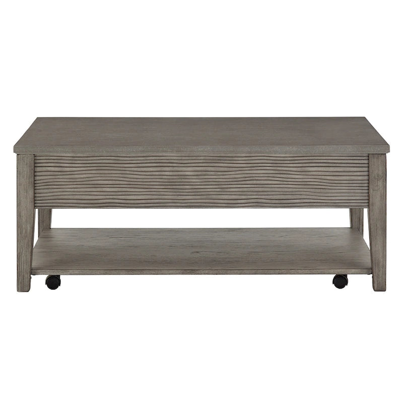Coober Antique Grey Finish Grey Fiber Cement Table with Shelf by