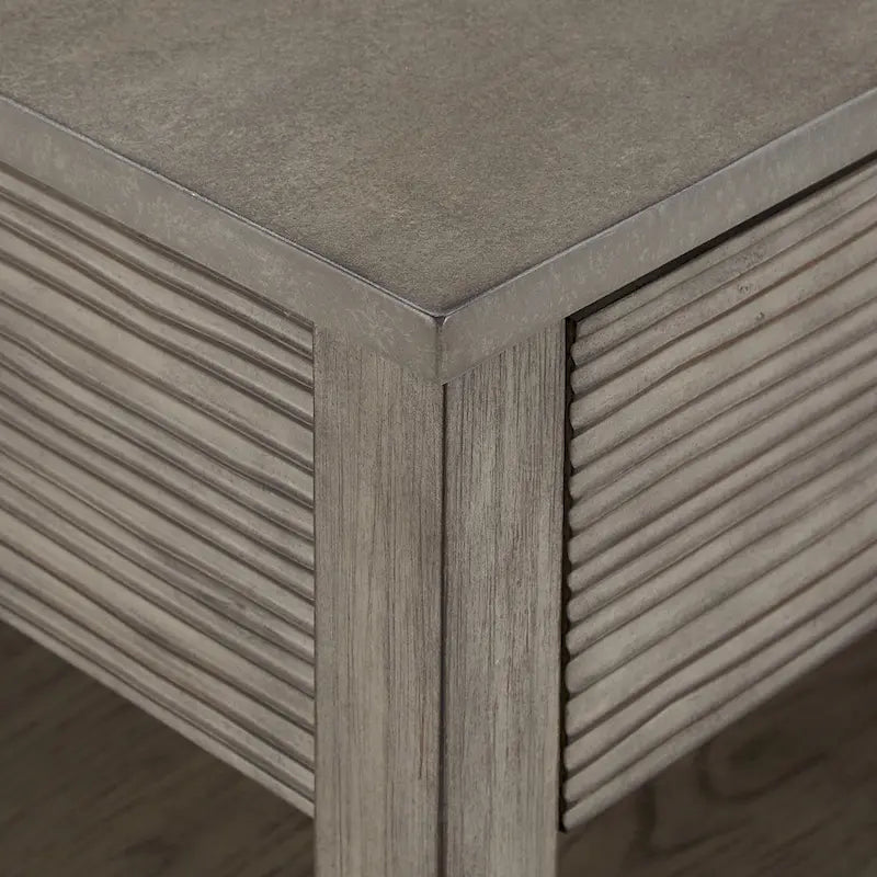 Coober Antique Grey Finish Grey Fiber Cement Table with Shelf by