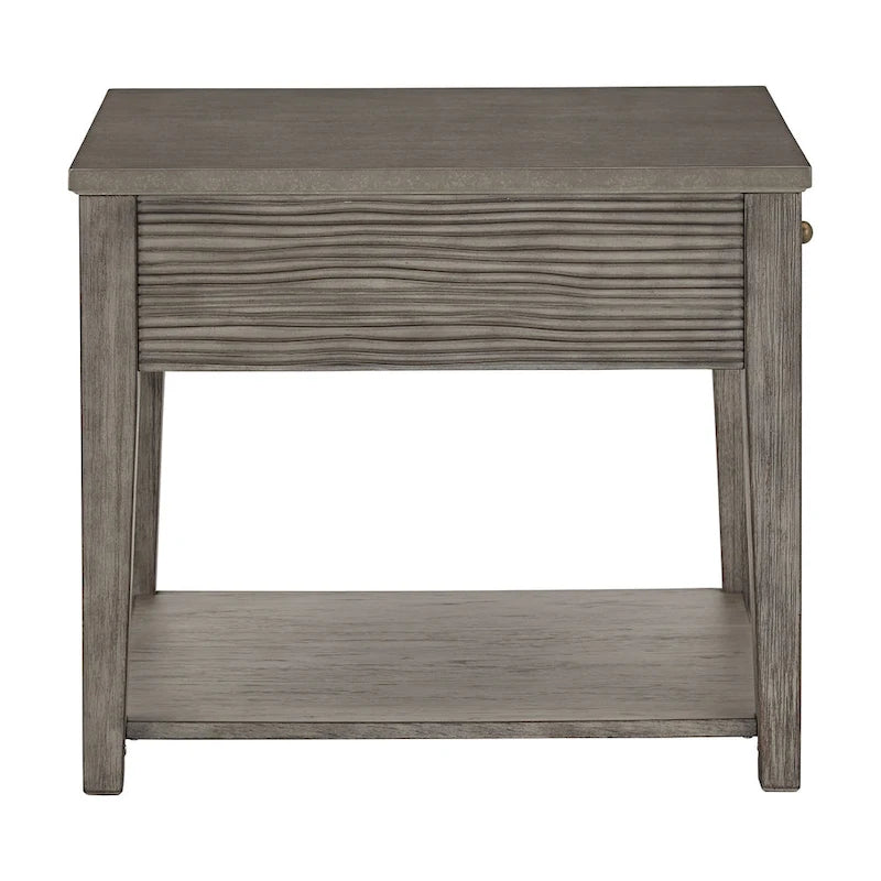 Coober Antique Grey Finish Grey Fiber Cement Table with Shelf by