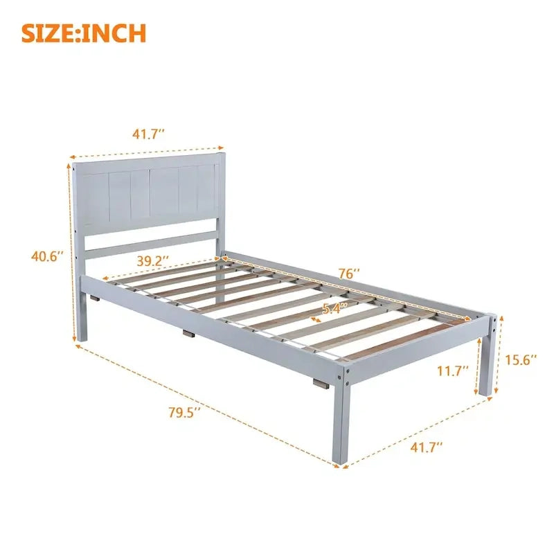 Wood Twin Platform Bed