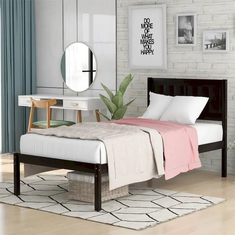 Wood Twin Platform Bed
