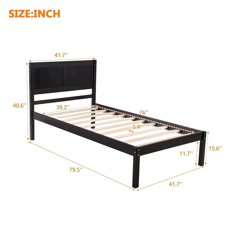 Wood Twin Platform Bed