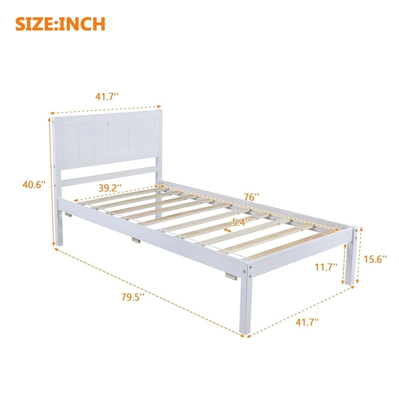 Wood Twin Platform Bed
