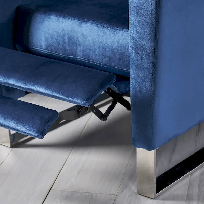Brightwood Modern Velvet Recliner w/ Steel Legs by