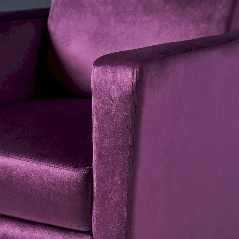 Brightwood Modern Velvet Recliner w/ Steel Legs by