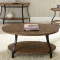  Buffalo Oval Wood and Metal Coffee Table