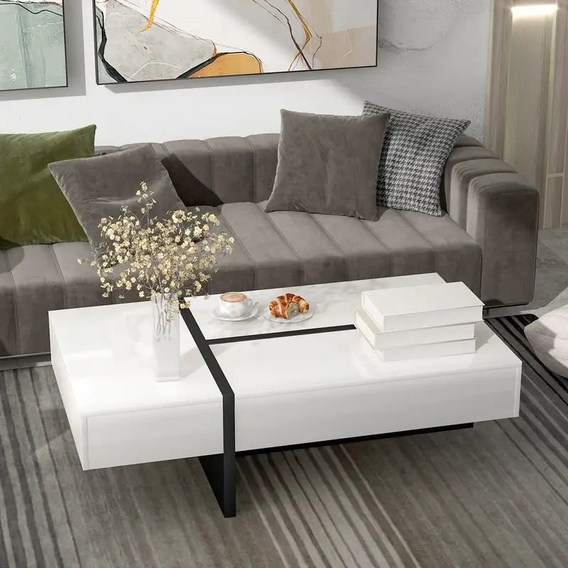 45.2 Modern High Gloss Surface Coffee Table By 