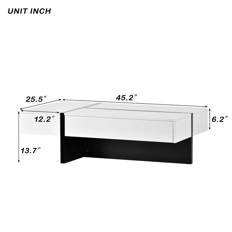 45.2 Modern High Gloss Surface Coffee Table By