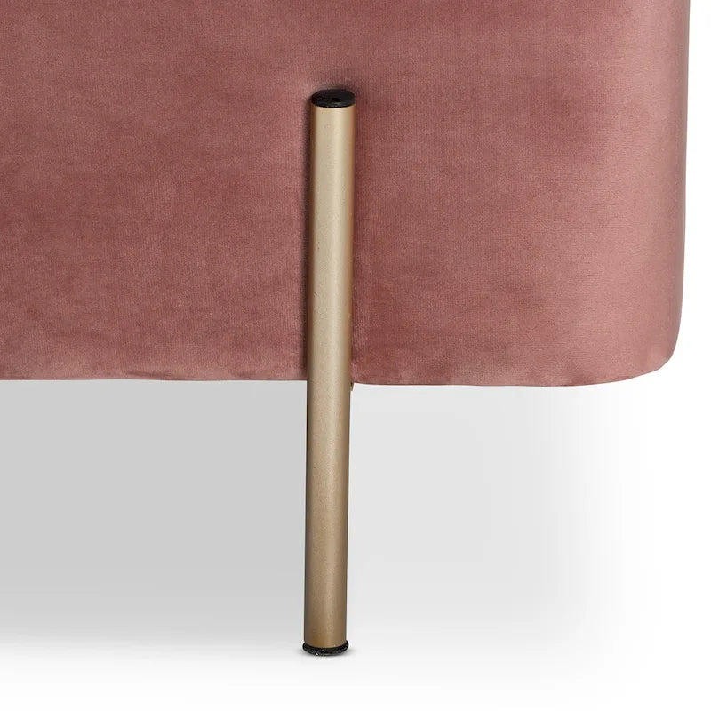 Rockwell Contemporary Glam&Luxe Velvet Upholstered Metal Storage Bench