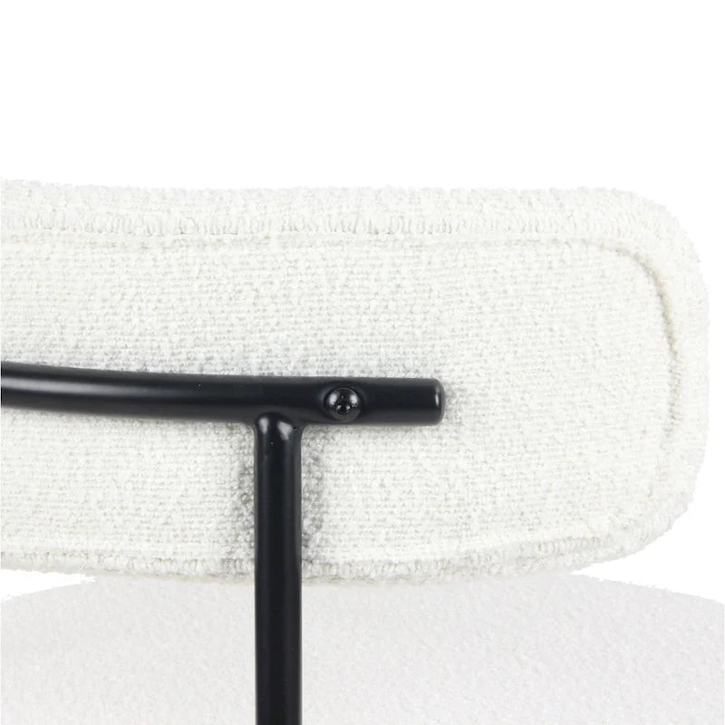 Burbank Modern Round Boucle Dining Chairs, Set of 2