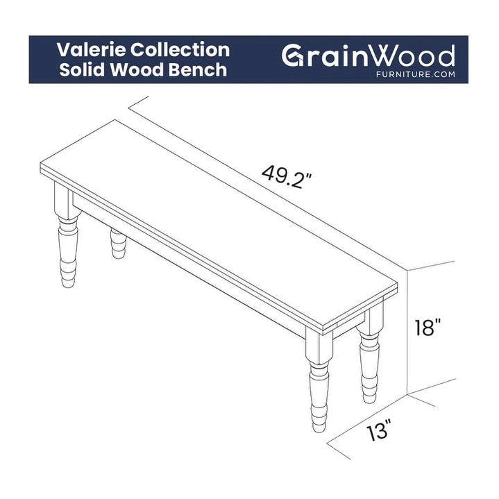 Valerie Solid Wood Dining Bench