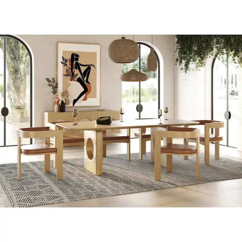 Oshana Modern White Oak Dining Table