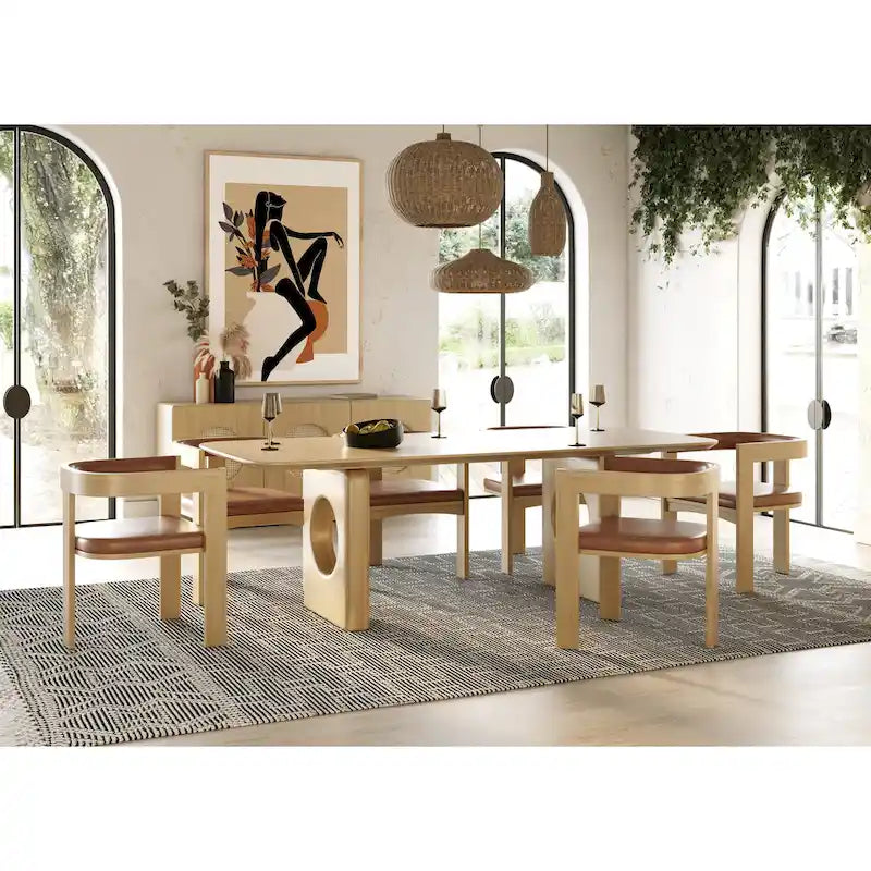  Oshana Modern White Oak Dining Table