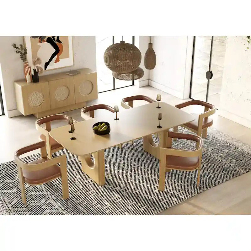 Oshana Modern White Oak Dining Table