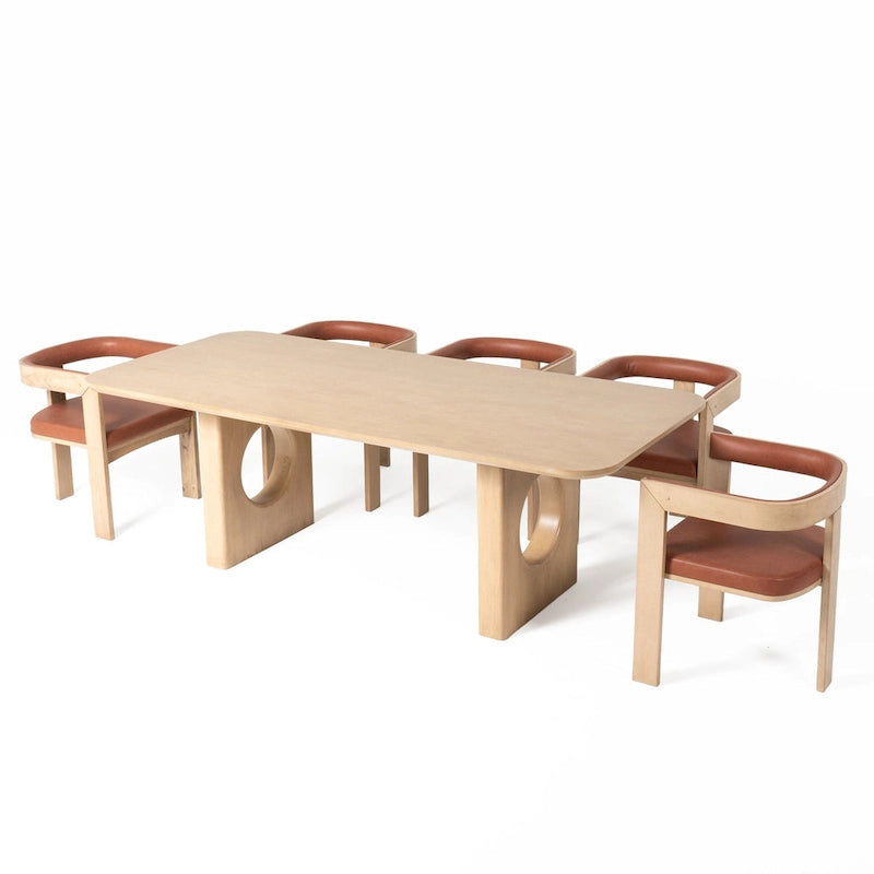 Oshana Modern White Oak Dining Table