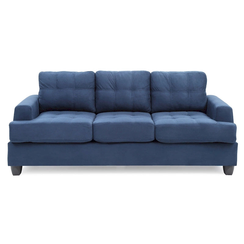 Sandridge 79 in. W Flared Arm Microfiber Straight Sofa - 34L x 79W x 36H