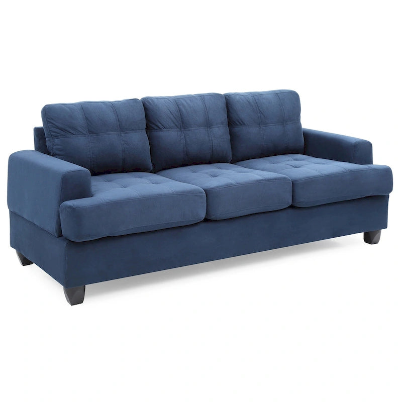 Sandridge 79 in. W Flared Arm Microfiber Straight Sofa - 34L x 79W x 36H