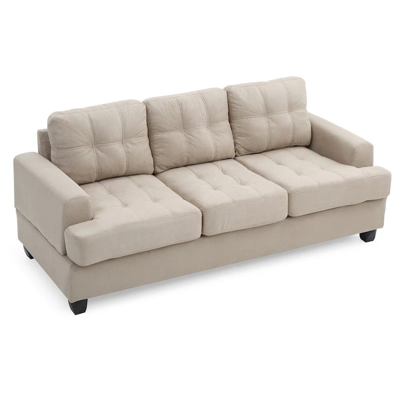 Sandridge 79 in. W Flared Arm Microfiber Straight Sofa - 34L x 79W x 36H