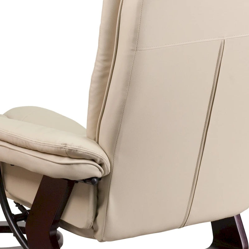 Contemporary Multi-Position Upholstered Recliner Chair with Ottoman