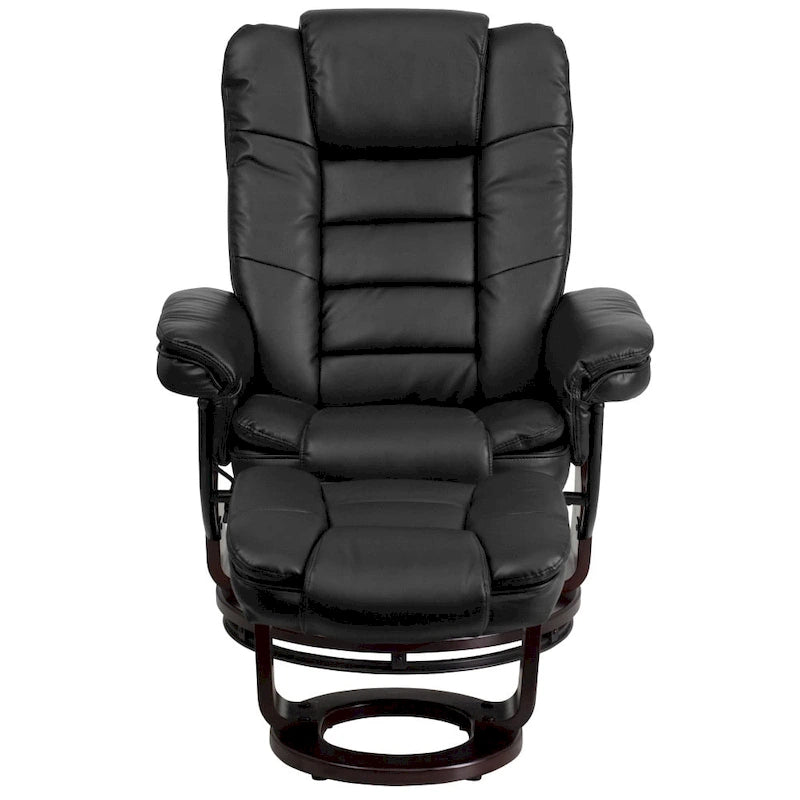 Contemporary Multi-Position Upholstered Recliner Chair with Ottoman