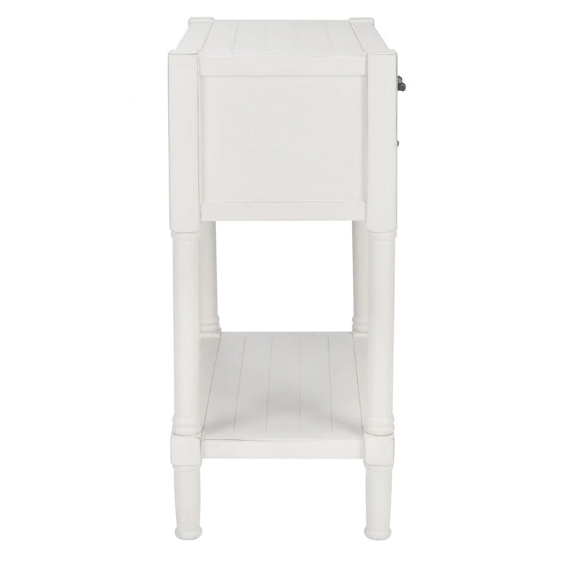 Philomene Distressed White 3-Drawer Console Table - 23.5 W x 13 L x 29.5 H - 24Wx13Dx30H