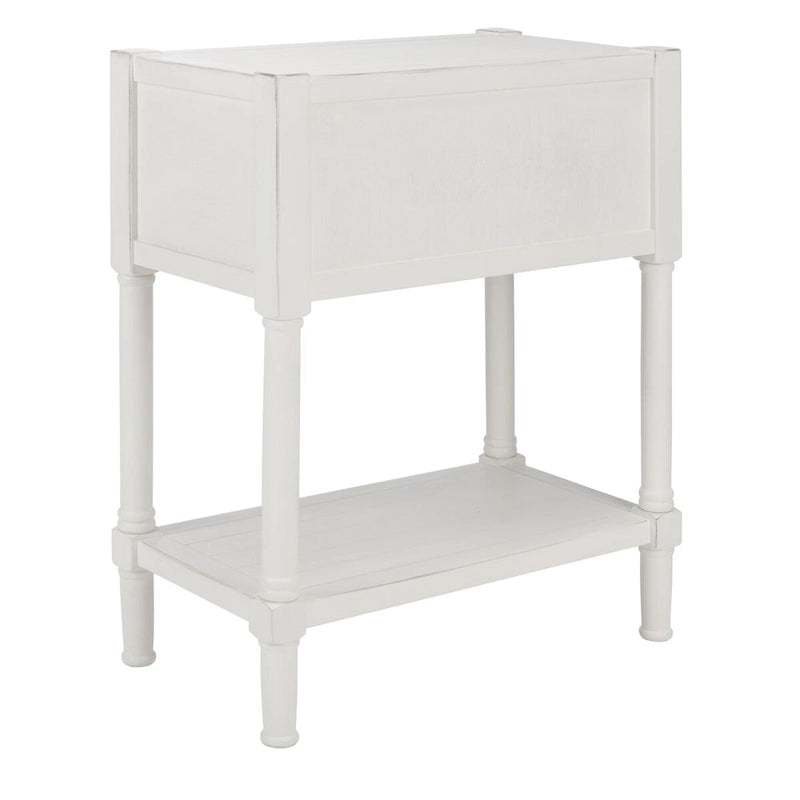 Philomene Distressed White 3-Drawer Console Table - 23.5 W x 13 L x 29.5 H - 24Wx13Dx30H