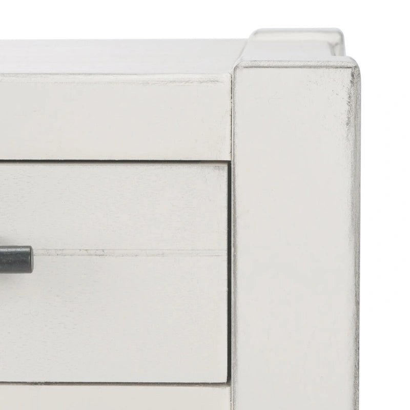 Philomene Distressed White 3-Drawer Console Table - 23.5 W x 13 L x 29.5 H - 24Wx13Dx30H
