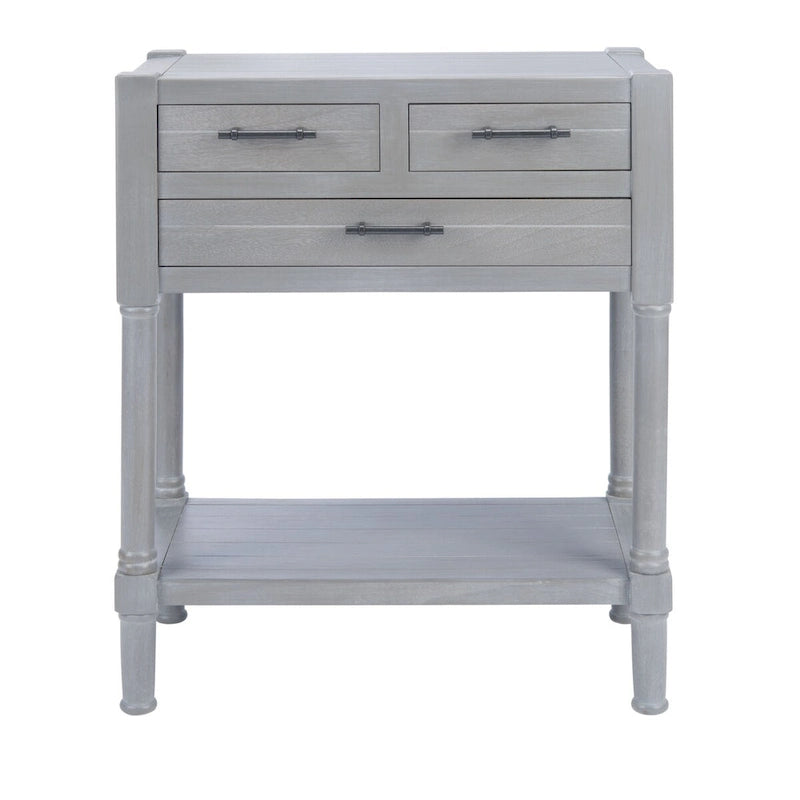 Philomene Distressed White 3-Drawer Console Table - 23.5 W x 13 L x 29.5 H - 24Wx13Dx30H
