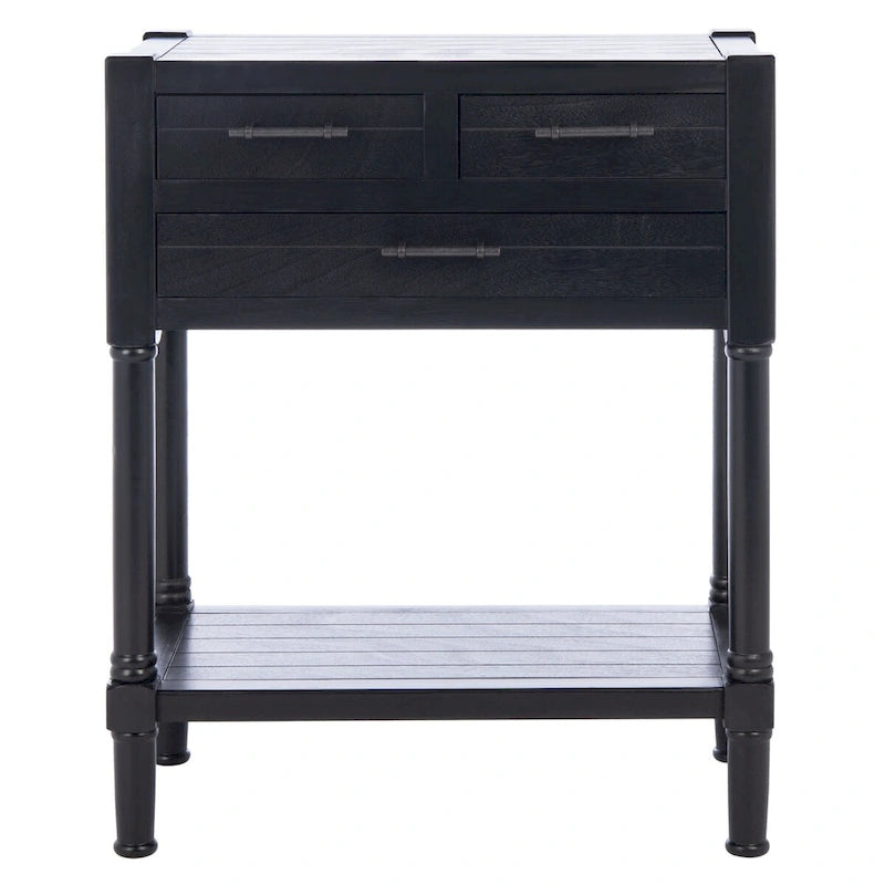 Philomene Distressed White 3-Drawer Console Table - 23.5 W x 13 L x 29.5 H - 24Wx13Dx30H
