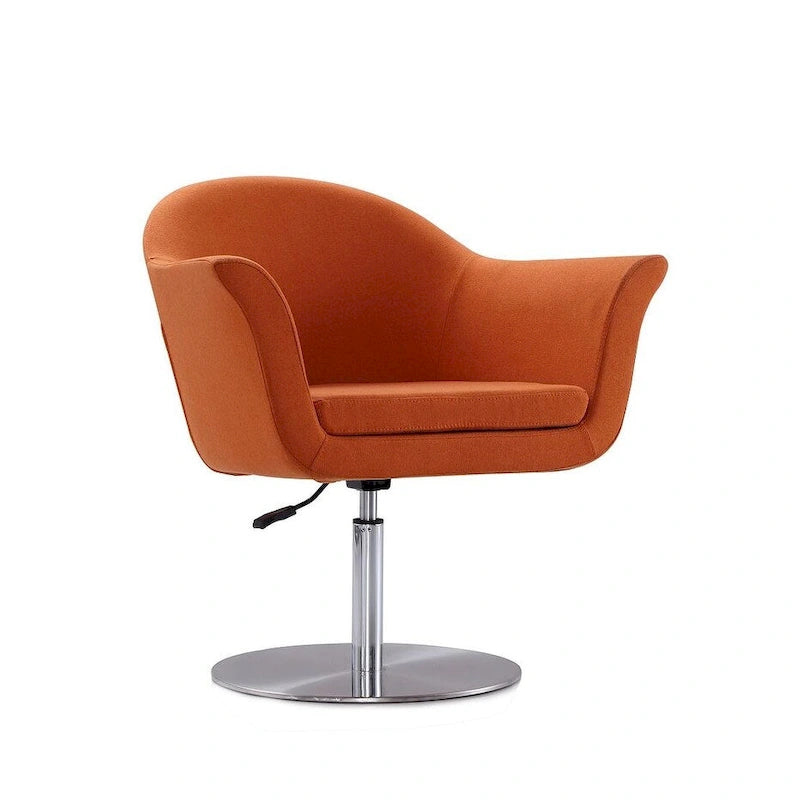 Voyager Brushed Metal Woven Swivel Adjustable Accent Chair